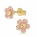 6,5 mm Marguerite rosa Ohrstecker in vergoldetem Sterlingsilber - Majse
