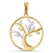 15 mm Lebensbaum Anhänger aus 9 Karat Gold mit Rhodium - Gold Collection