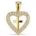 Herz Kreuz Anhänger aus 9 Karat Gold mit Rhodium