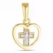 Herz Kreuz Anhänger aus 8 Karat Gold, rhodiniert