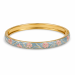 Wasserfest Blumen blauem bangle aus vergoldetem Stahl - OCEANA