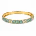 Wasserfest Blumen hellblauem bangle aus vergoldetem Stahl - OCEANA