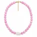 pink Jadestein Halskette aus vergoldetem Stahl - AURA