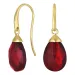 Ohrringe in 9 Karat Gold mit rotem Bergkristall 