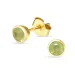 5 mm prehnite Ohrstecker in vergoldetem Silber