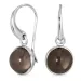 runden Rauchquarz Ohrringe in Silber - Loom Stones