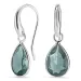 Tropfen Aqua Bergkristall Ohrringe in Silber