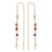 lange hellroten ketten ohrringe in vergoldetem Silber - Loom Stones