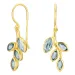Blatt blauem Bergkristall Ohrringe in vergoldetem Silber - Loom Stones