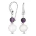 lange lila Amethyst Ohrringe in Silber - Loom Stones