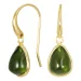 Tropfen Armeegrün Bergkristall Ohrringe in vergoldetem Silber - Loom Stones
