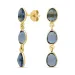 dunkelblauem Bergkristall Ohrringe in vergoldetem Silber - Loom Stones