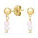 rosa rose Bergkristall Ohrringe in vergoldetem Sterlingsilber - Loom Stones