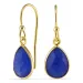 Tropfen blauem Jadestein Ohrringe in vergoldetem Sterlingsilber - Loom Stones