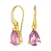 Tropfen lila Amethyst Ohrringe in vergoldetem Silber