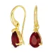Tropfen rotem Bergkristall  Ohrringe in vergoldetem Silber - Loom Stones