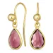 Tropfen pink Bergkristall Ohrhaken in vergoldetem Silber