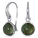 runden grünem Bergkristall Ohrringe in versilbertes Messing - Loom Stones