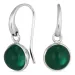 runden dunkelgrüner Bergkristall Ohrringe in versilbertes Messing - Loom Stones