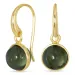 runden grünem Bergkristall Ohrringe in vergoldetes Messing - Loom Stones