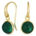 runden dunkelgrüner Bergkristall Ohrringe in vergoldetes Messing - Loom Stones
