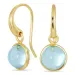 runden blauem Bergkristall Ohrringe in vergoldetes Messing - Loom Stones
