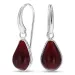 Tropfen rotem Bergkristall  Ohrringe in versilbertes Messing - Loom Stones