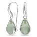 Tropfen hellgrünem Bergkristall Ohrringe in versilbertes Messing