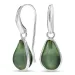 Tropfen grünem Bergkristall Ohrringe in versilbertes Messing