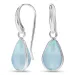 Tropfen blauem Bergkristall Ohrringe in versilbertes Messing