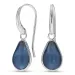 Tropfen dunkelblauem dunkelblauem Bergkristall Ohrringe in versilbertes Messing
