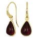 Tropfen rotem Bergkristall  Ohrringe in vergoldetes Messing - Loom Stones