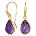 Tropfen violettem Bergkristall Ohrringe in vergoldetes Messing - Loom Stones