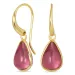 Tropfen pink Bergkristall Ohrringe in vergoldetes Messing - Loom Stones