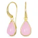 Tropfen rose Bergkristall Ohrringe in vergoldetes Messing