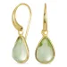 Tropfen grünem Bergkristall Ohrringe in vergoldetes Messing - Loom Stones
