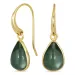Tropfen grünem Bergkristall Ohrringe in vergoldetes Messing - Loom Stones