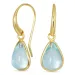 Tropfen blauem Bergkristall Ohrringe in vergoldetes Messing - Loom Stones