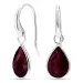Tropfen Granat Ohrringe in versilbertes Messing - Loom Stones