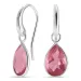 Tropfen pink Bergkristall Ohrringe in versilbertes Messing - Loom Stones