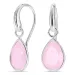 Tropfen rose Bergkristall Ohrringe in versilbertes Messing - Loom Stones