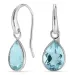 Tropfen blauem Bergkristall Ohrringe in versilbertes Messing - Loom Stones