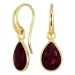 Tropfen Granat Ohrringe in vergoldetes Messing - Loom Stones