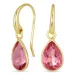Tropfen pink Bergkristall Ohrringe in vergoldetes Messing - Loom Stones