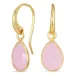 Tropfen rose Bergkristall Ohrringe in vergoldetes Messing - Loom Stones