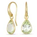 Tropfen hellgrünem Bergkristall Ohrringe in vergoldetes Messing - Loom Stones