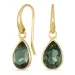 Tropfen grünem Bergkristall Ohrringe in vergoldetes Messing - Loom Stones