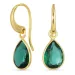 Tropfen dunkelgrüner Bergkristall Ohrringe in vergoldetes Messing - Loom Stones