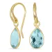 Tropfen blauem Bergkristall Ohrringe in vergoldetes Messing - Loom Stones