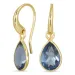 Tropfen blauem dunkelblauem Bergkristall Ohrringe in vergoldetes Messing - Loom Stones